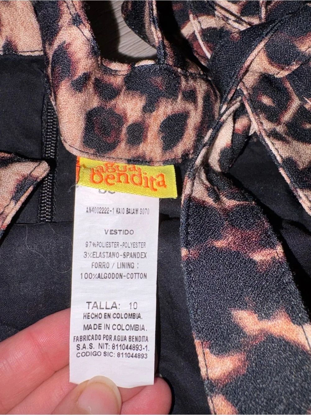 Agua Bendita Leopard Print Swim Top - Black, Brown, Tan